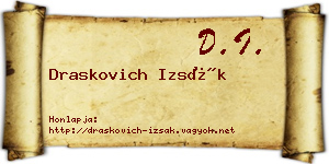 Draskovich Izsák névjegykártya